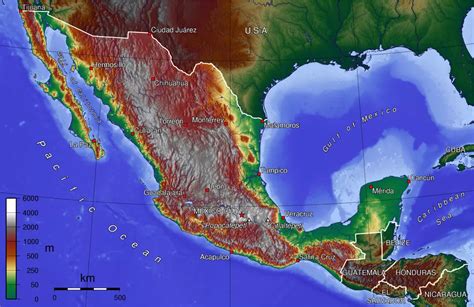 墨西哥地形|墨西哥地形图、海拔、地势